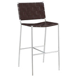 Adelaide Upholstered Bar Stool With Open Back Brown And Chrome