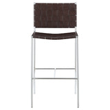 Adelaide Upholstered Bar Stool With Open Back Brown And Chrome