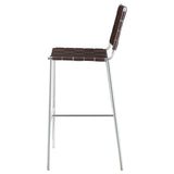 Adelaide Upholstered Bar Stool With Open Back Brown And Chrome