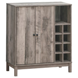 Cheyenne 2-Door Wine Cabinet With Stemware Rack Weathered Acacia