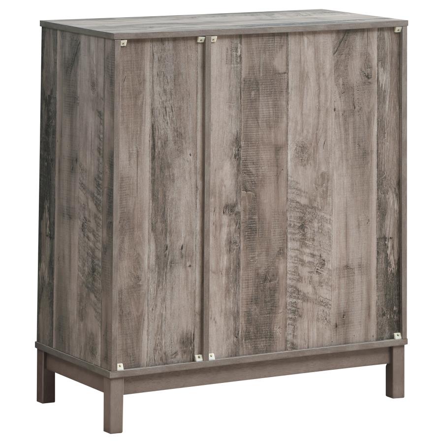 Cheyenne 2-Door Wine Cabinet With Stemware Rack Weathered Acacia