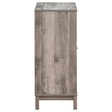 Cheyenne 2-Door Wine Cabinet With Stemware Rack Weathered Acacia