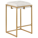 Nadia Square Padded Seat Counter Height Stool (Set Of 2) Beige And Gold