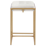 Nadia Square Padded Seat Counter Height Stool (Set Of 2) Beige And Gold