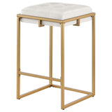 Nadia Square Padded Seat Counter Height Stool (Set Of 2) Beige And Gold