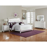 Alonza Metallic White Eastern King Bed, Led Lighting