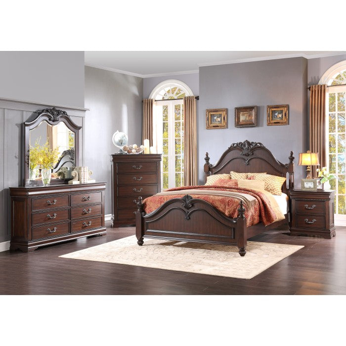 Belvieu Dark Cherry Eastern King Bed