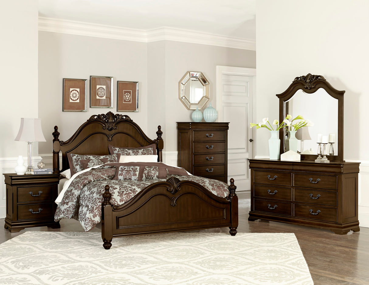 Belvieu Dark Cherry Eastern King Bed