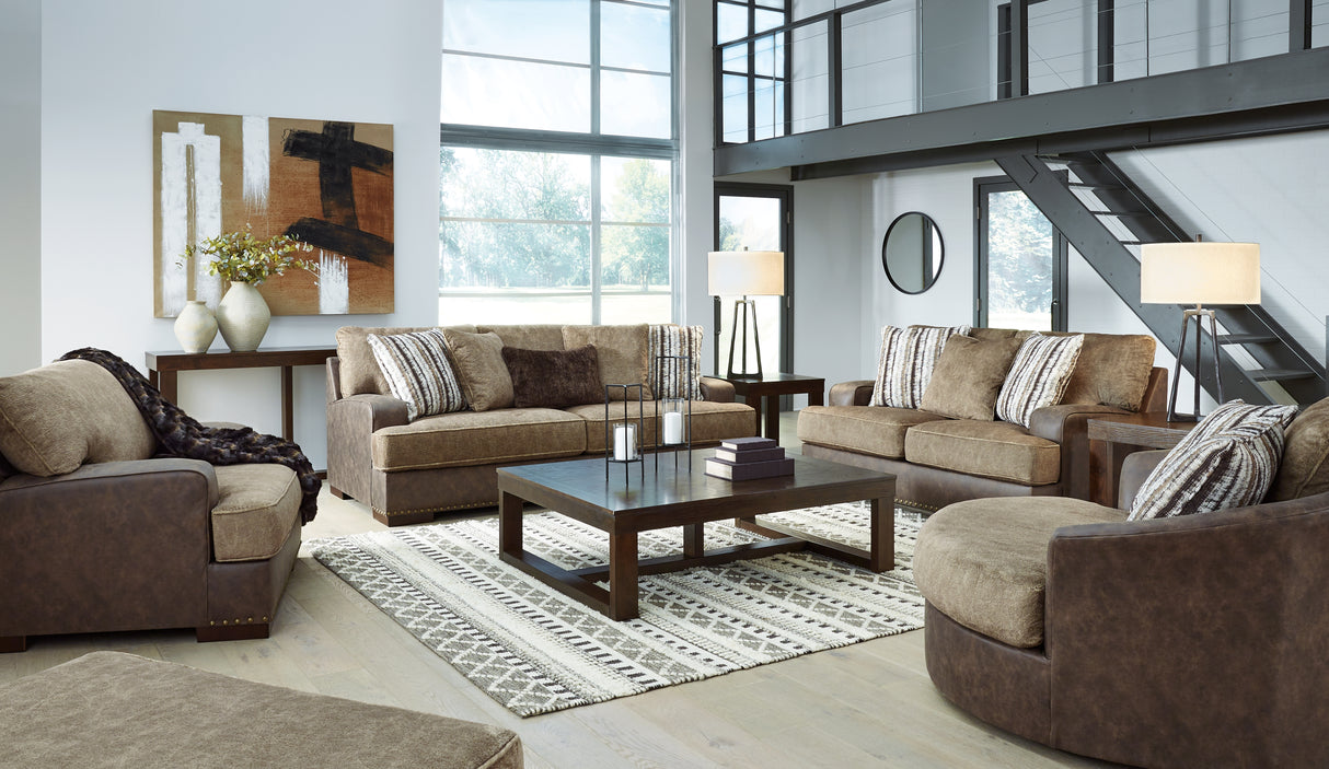 Alesbury Sofa and Oversized Swivel Accent Chair