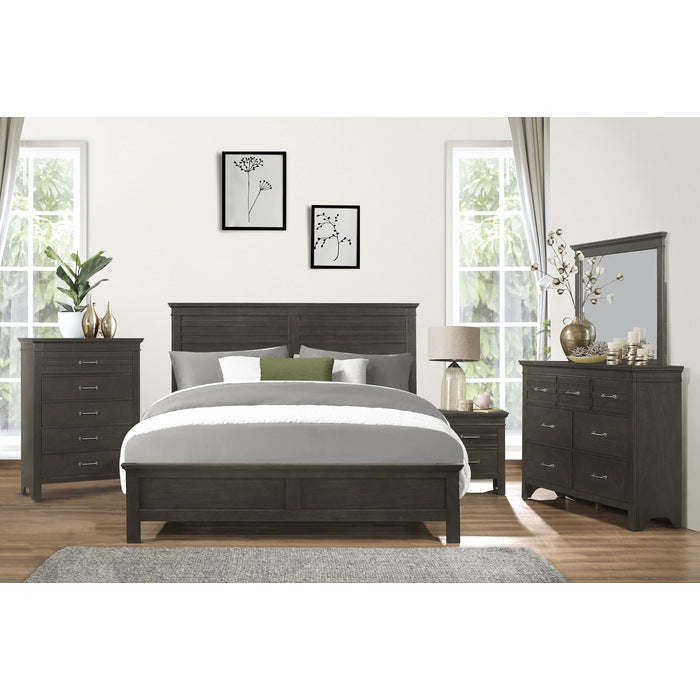 Farm Charcoal Gray California King Bed