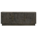 Dennis Tobacco Grey 3-Door Marble Top Sideboard Buffet