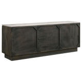 Dennis Tobacco Grey 3-Door Marble Top Sideboard Buffet