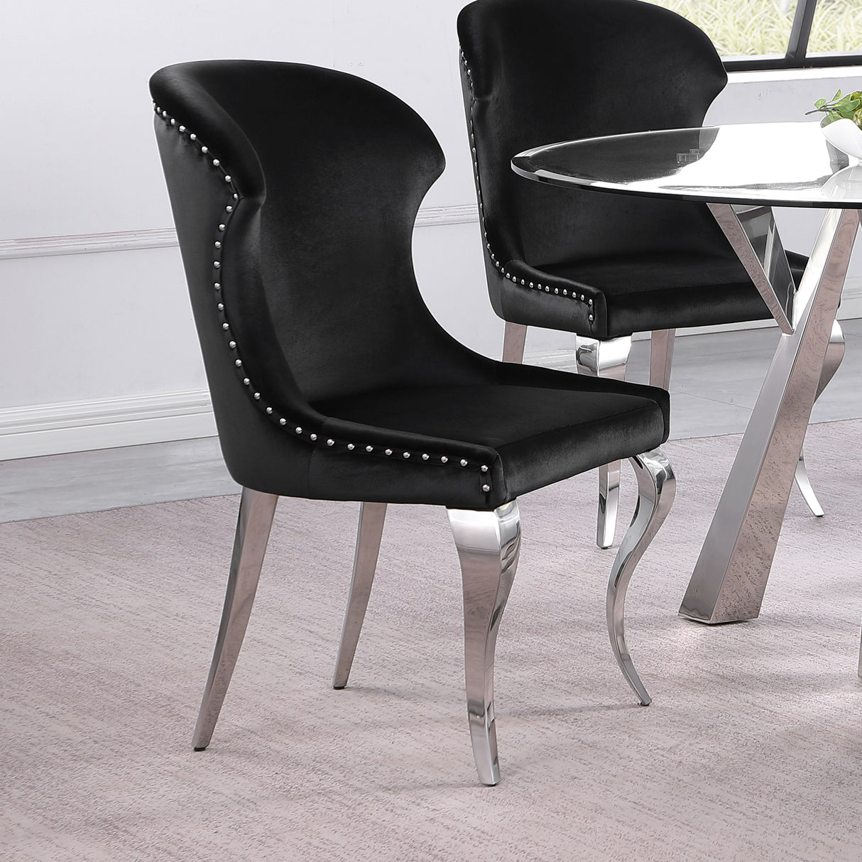 Cheyanne Black Upholstered Dining Side Chair (Set Of 2)