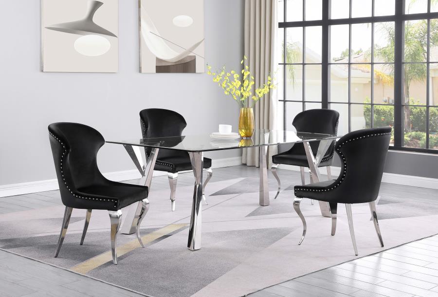 Cheyanne Black Upholstered Dining Side Chair (Set Of 2)