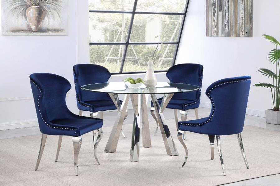 Cheyanne Ink Blue Upholstered Dining Side Chair (Set Of 2)