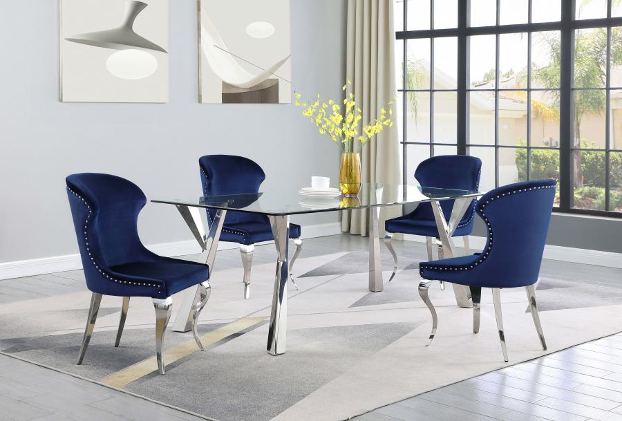 Cheyanne Ink Blue Upholstered Dining Side Chair (Set Of 2)