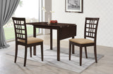 Kelso Cappuccino 3-Piece Drop Leaf Dining Table Set And Tan