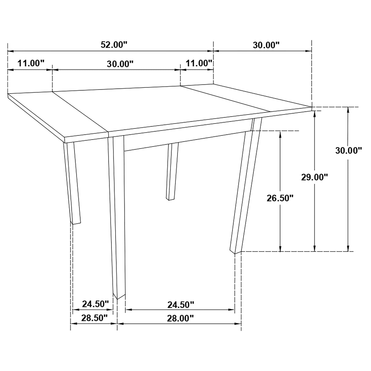 Kelso Rectangular Dining Table With Drop Leaf Cappuccino