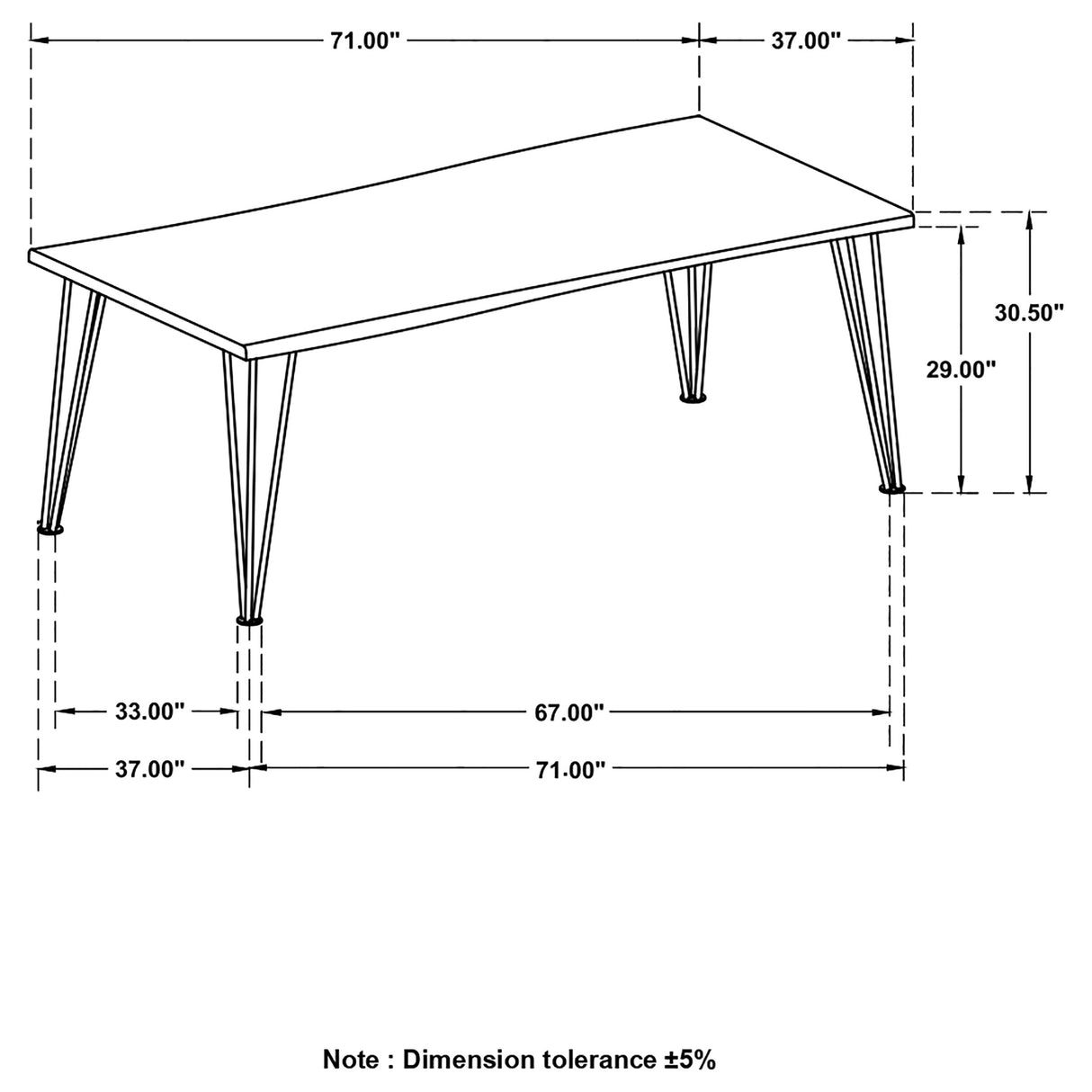 Sherman Natural Acacia 71-Inch Live Edge Dining Table