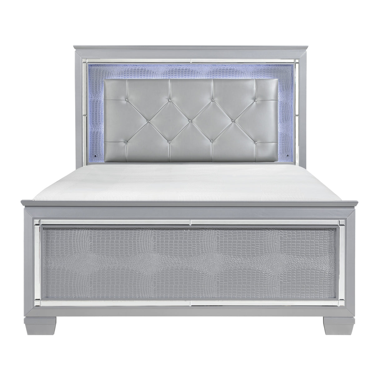 Allura Silver Full Bed, Led Lighting