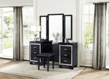 Allura Black Vanity Stool