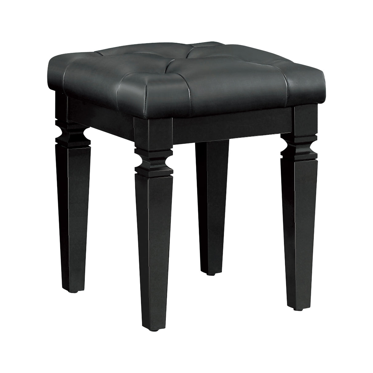 Allura Black Vanity Stool