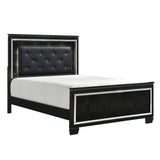 Allura Black Eastern King Bed, Led Lighting