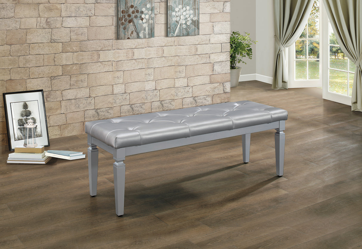 Allura Silver Bedroom Bench