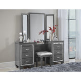 Allura Gray Vanity Stool