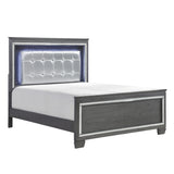 Allura Gray Eastern King Bed, Led Lighting