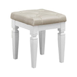 Allura White Vanity Stool