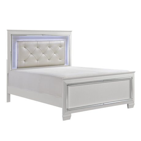 Allura White Eastern King Bed, Led Lighting