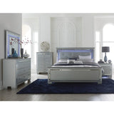 Allura Silver Eastern King Bed, Led Lighting