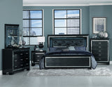 Allura Black Eastern King Bed, Led Lighting