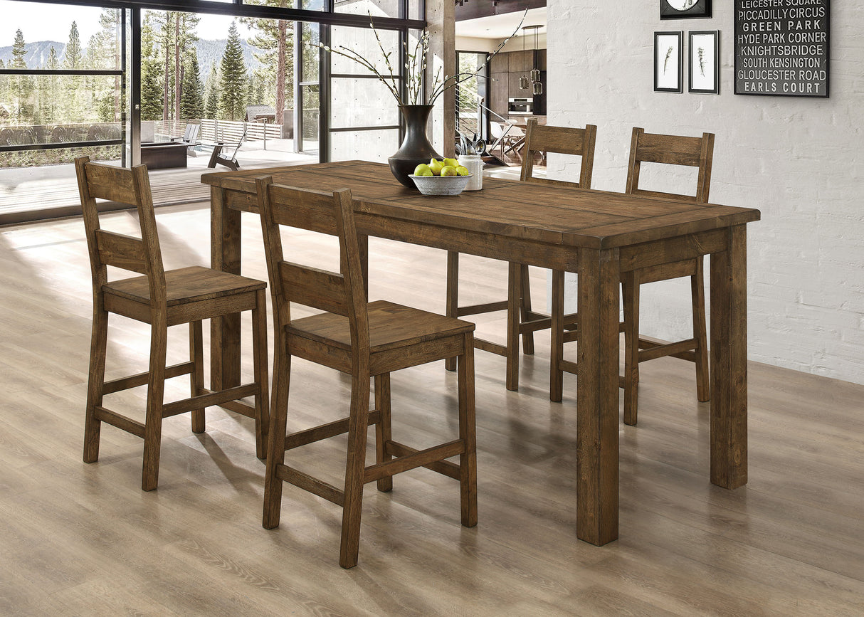 Coleman Rustic Golden Brown 5-Piece Counter Height Dining Set