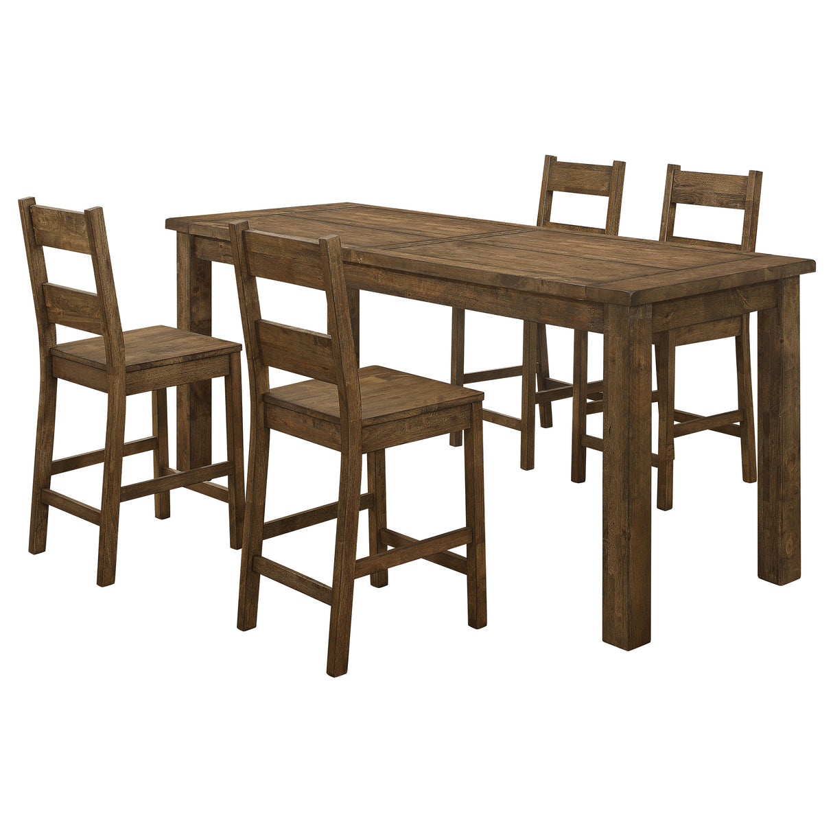 Coleman Rustic Golden Brown 5-Piece Counter Height Dining Set