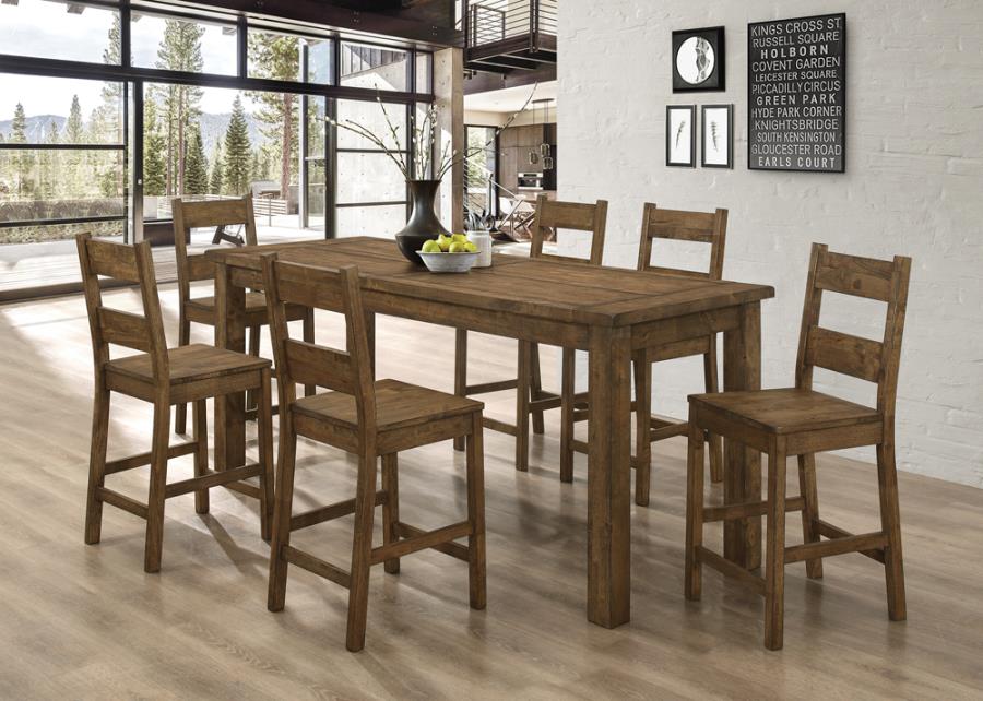 Coleman Rustic Golden Brown 5-Piece Counter Height Dining Set