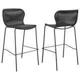 Mckinley Upholstered Bar Stools With Footrest (Set Of 2) Brown And Sandy Black