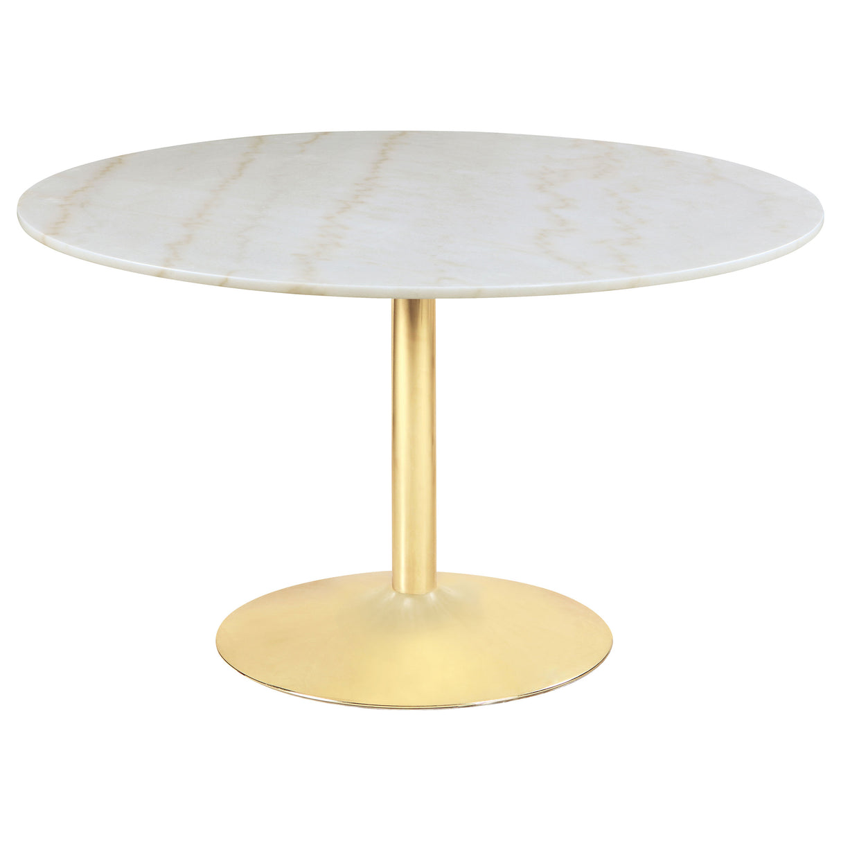 Kella White Marble Round 50-Inch Top Dining Table