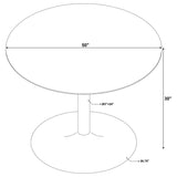 Kella White Marble Round 50-Inch Top Dining Table