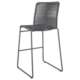 Kai Upholstered Bar Stools With Footrest (Set Of 2) Charcoal And Gunmetal