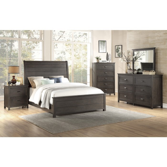 Hebron Dark Cherry Eastern King Sleigh Bed