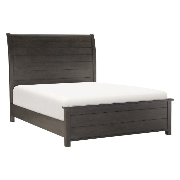 Hebron Dark Cherry Queen Sleigh Bed