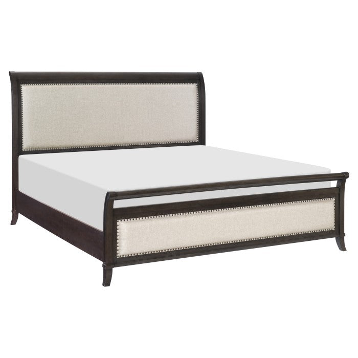 Hebron Dark Cherry Queen Bed