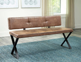 Abbott Upholstered Dining Bench Antique Brown And Matte Black