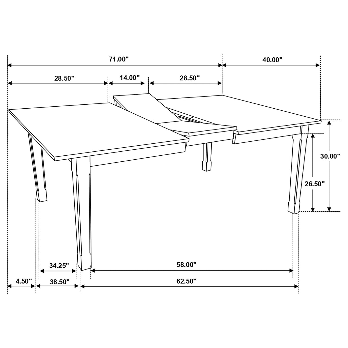 Kirby Rustic Off White 5-Piece Rectangular Dining Table Set