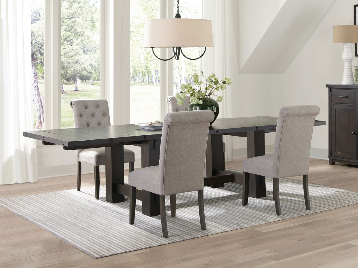 Calandra Beige 5-Piece Extension Leaf Dining Table Set