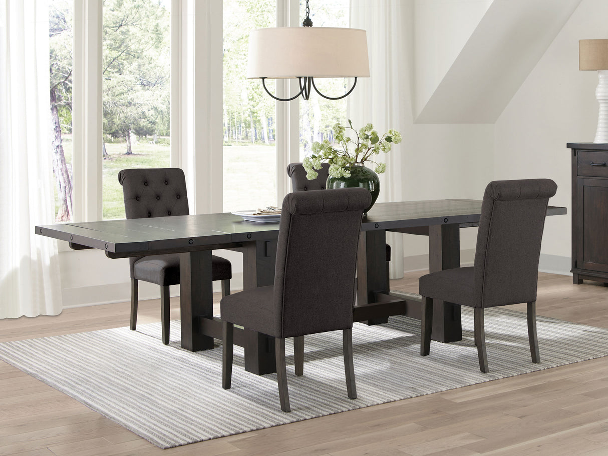 Calandra Grey 5-Piece Extension Leaf Dining Table Set