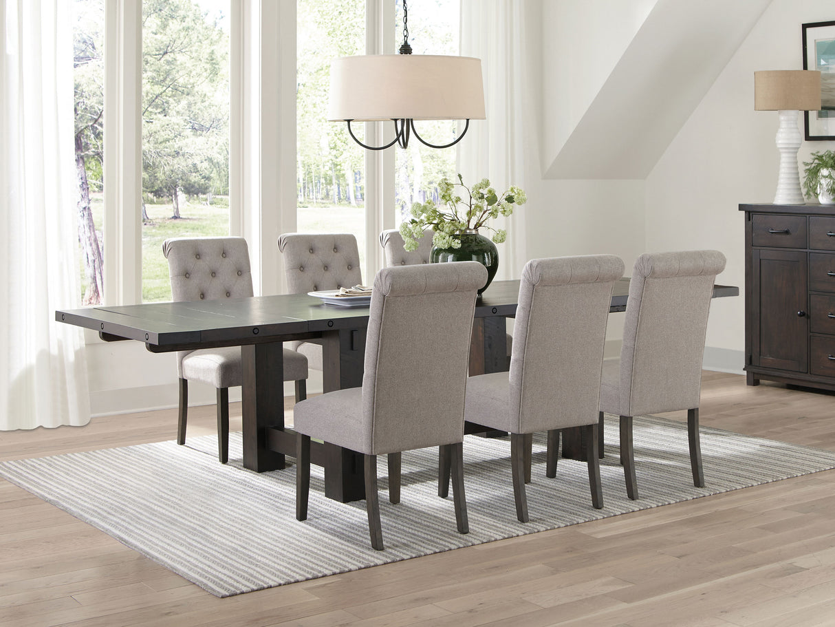 Calandra Beige 7-Piece Extension Leaf Dining Table Set