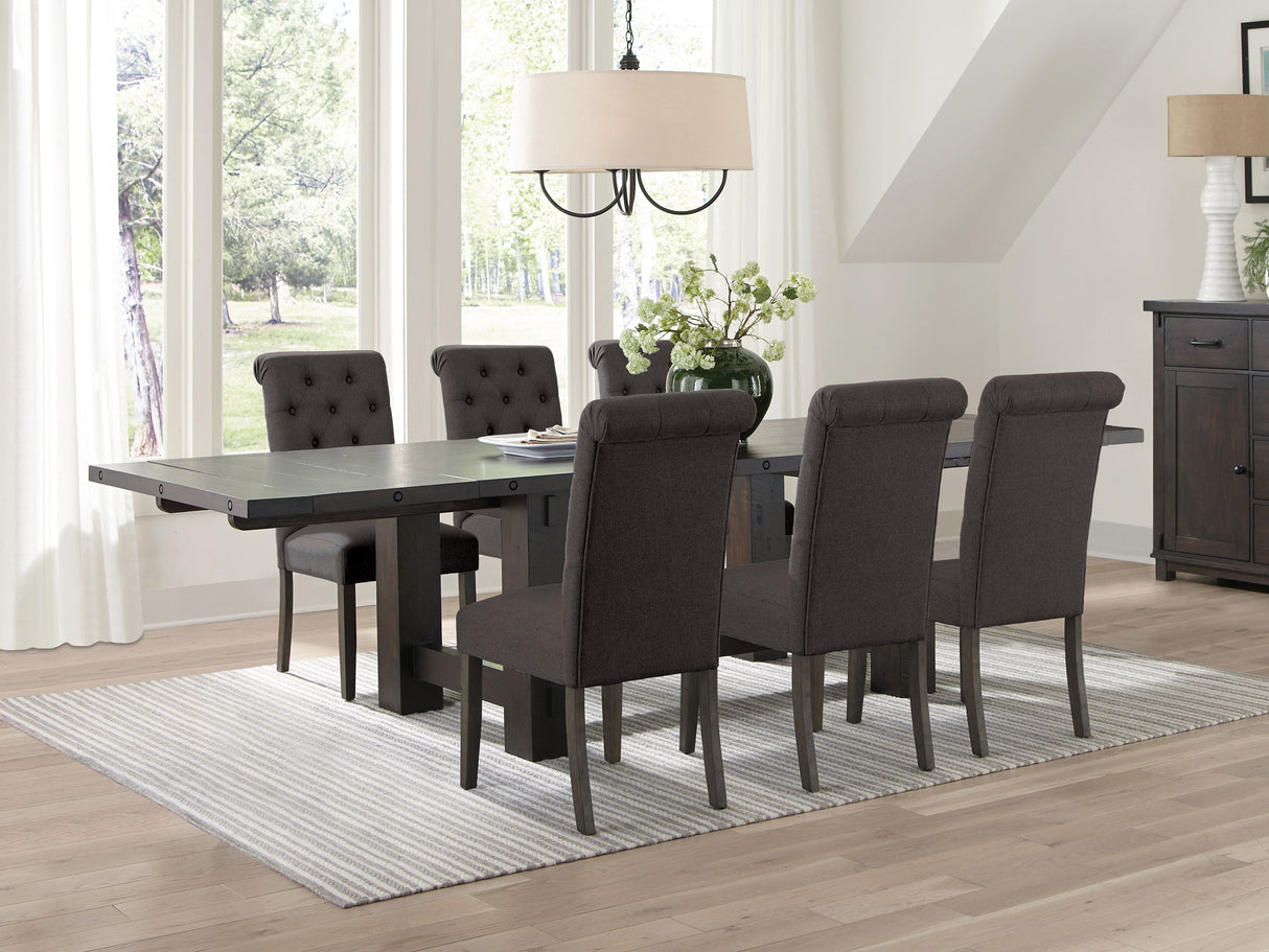 Calandra Grey 7-Piece Extension Leaf Dining Table Set